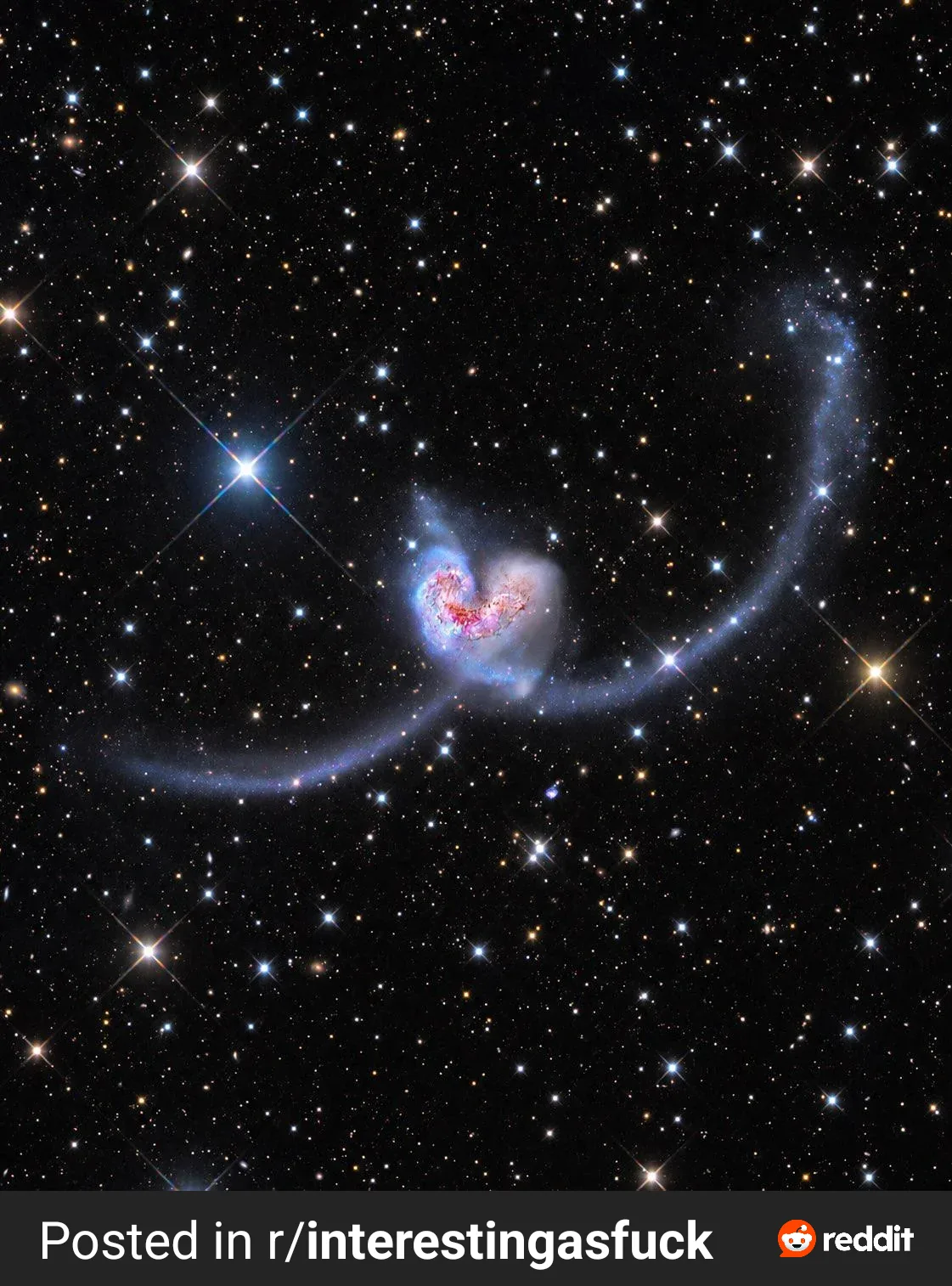 Así chocan dos galaxias a 60 millones de años luz